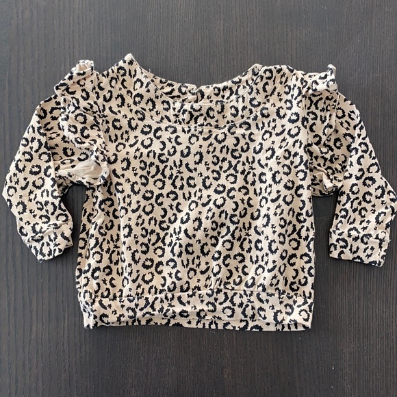 Jessica Simpson Other - Jessica Simpson Baby Leopard Ruffle Top 18M